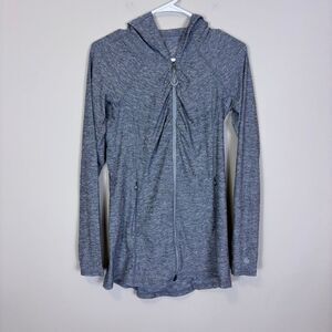 Athleta Women's Heathered Grey Hooded Zip Up Athletic Workout Jacket Small